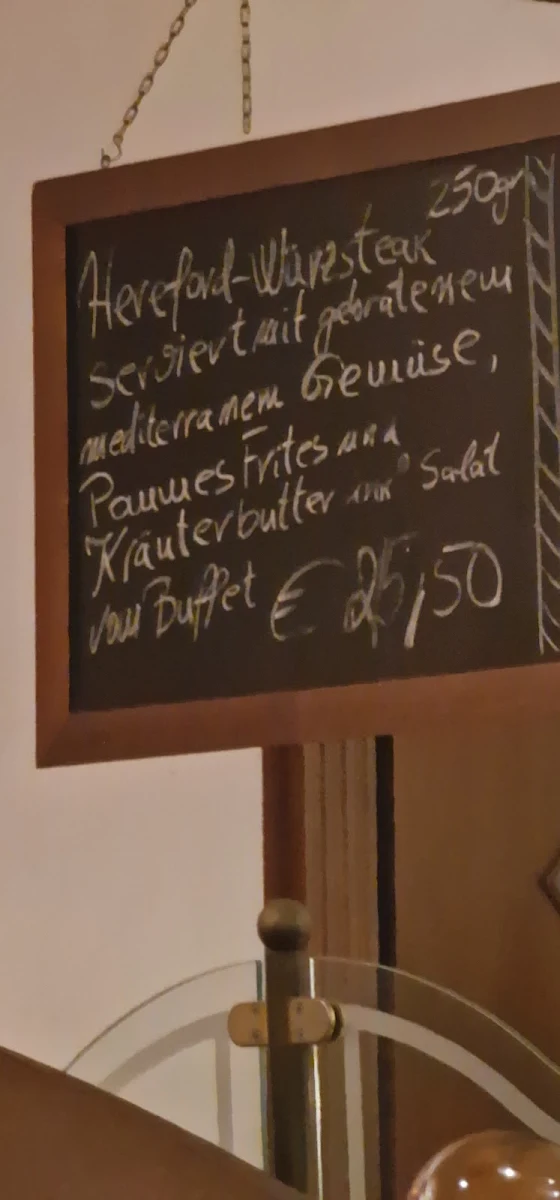 Speisekarte, Gaucho Steakhouse