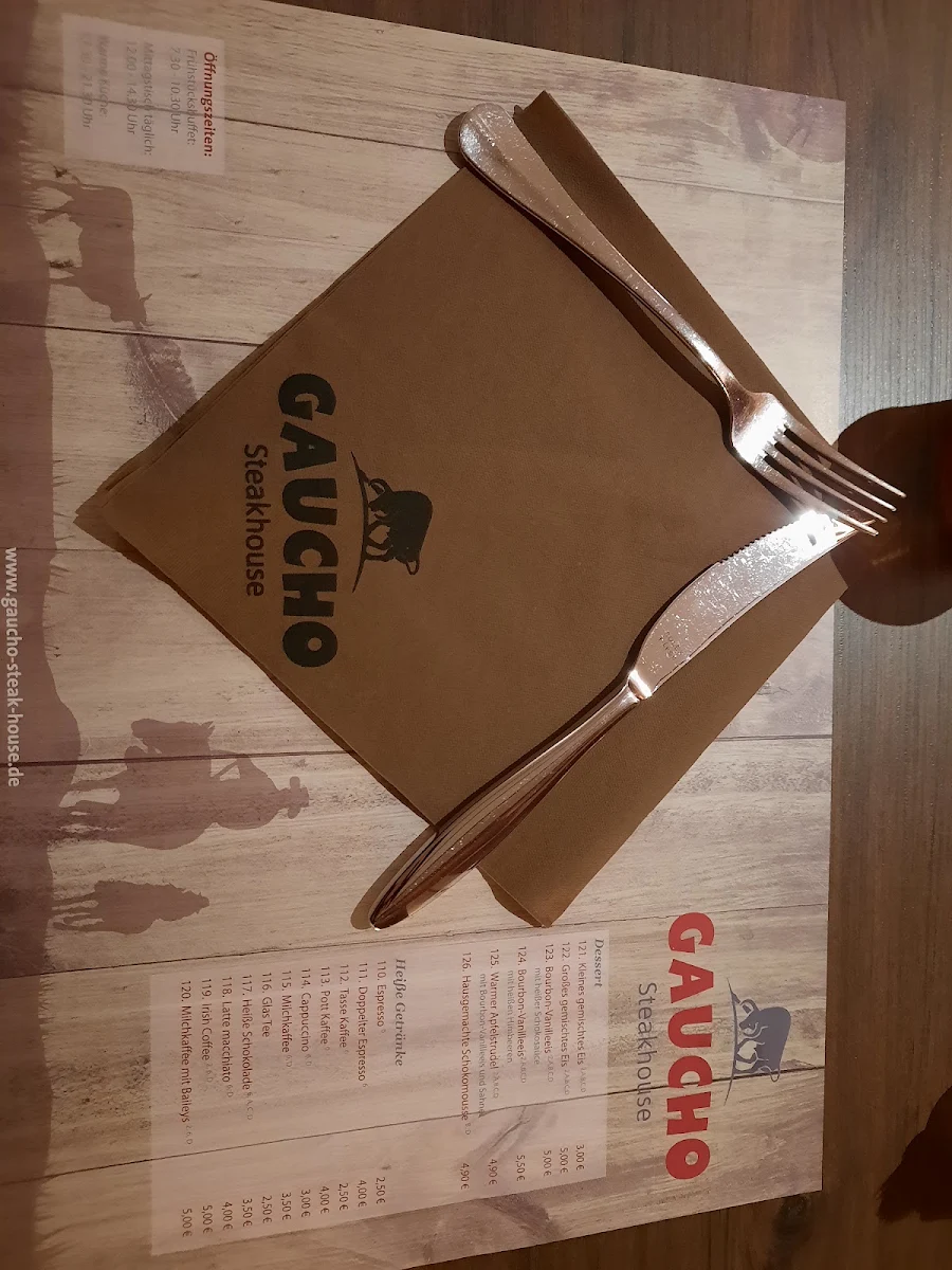 Speisekarte, Gaucho Steakhouse