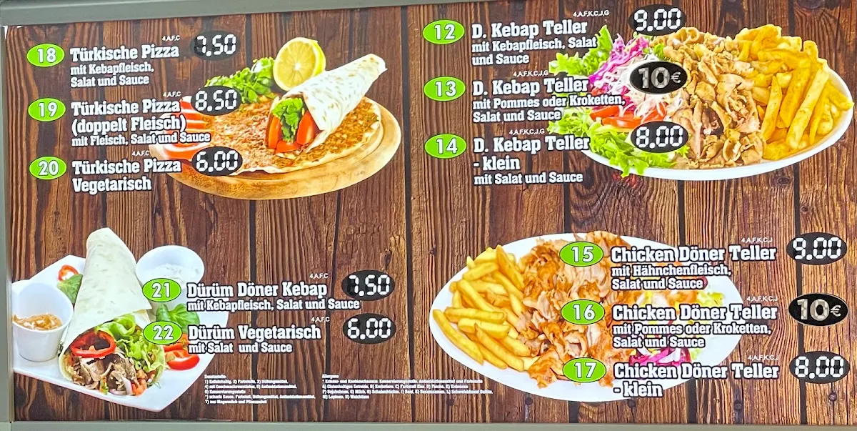 Speisekarte, Kebap Haus Destina