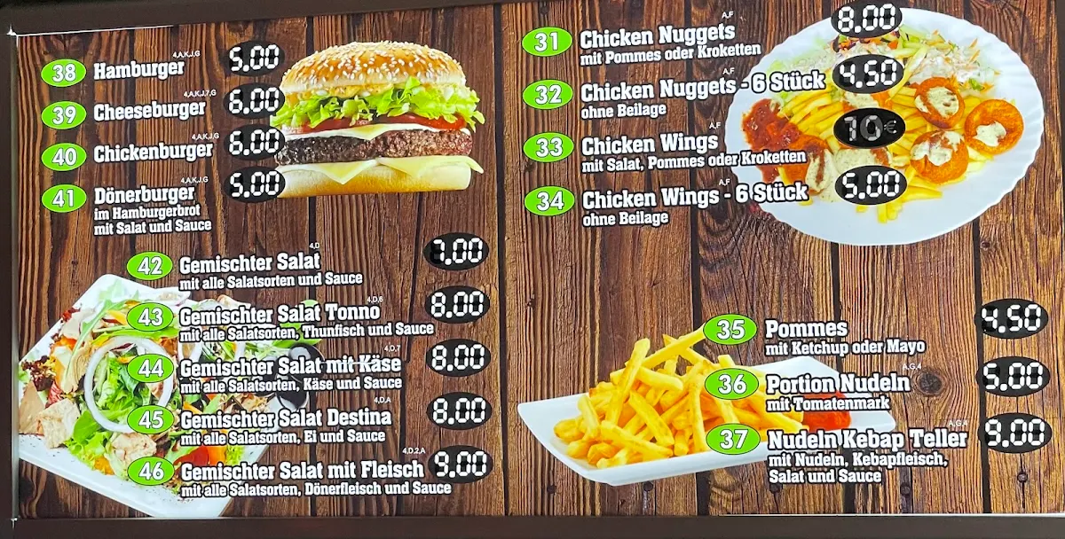 Speisekarte, Kebap Haus Destina