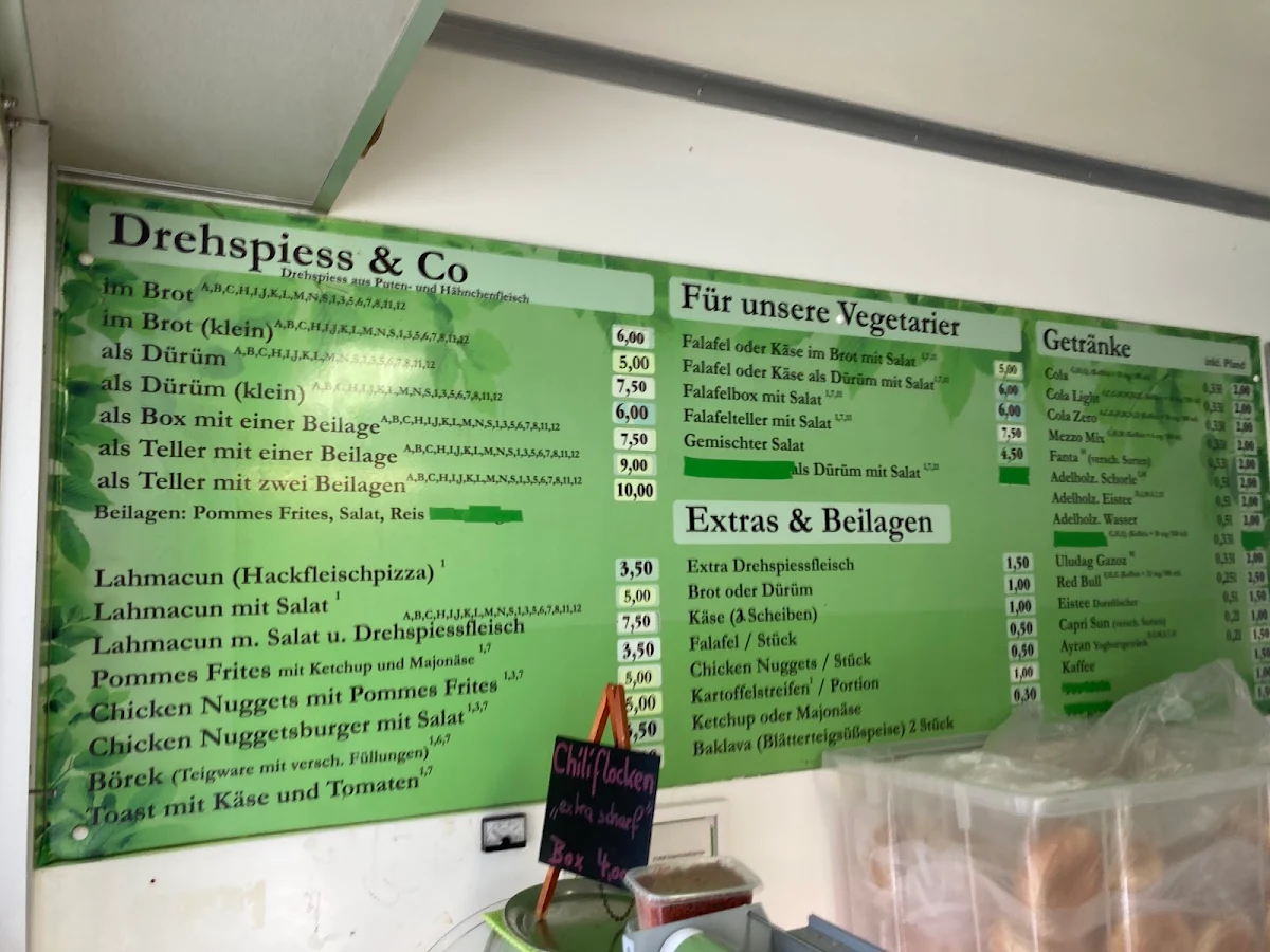 Speisekarte, Kebapgarten