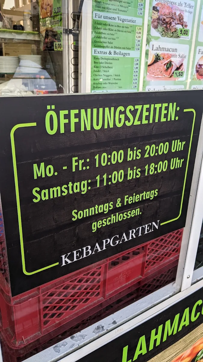 Speisekarte, Kebapgarten
