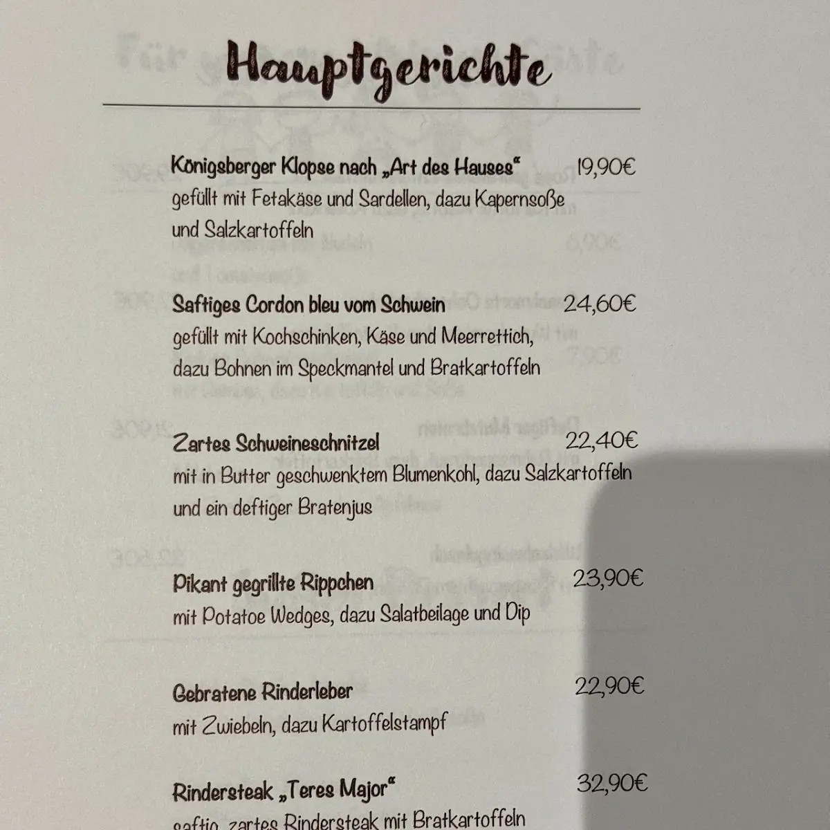 Speisekarte photo 1