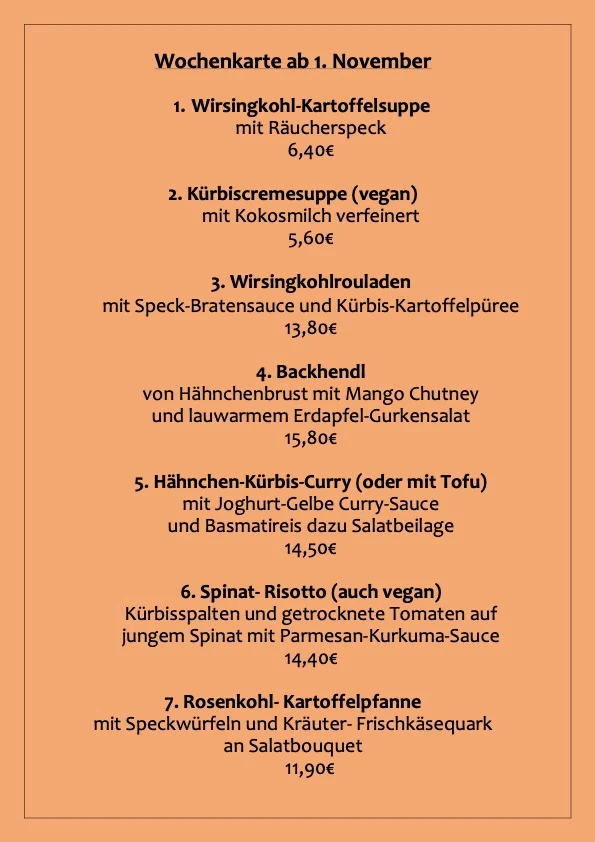 Speisekarte photo 2
