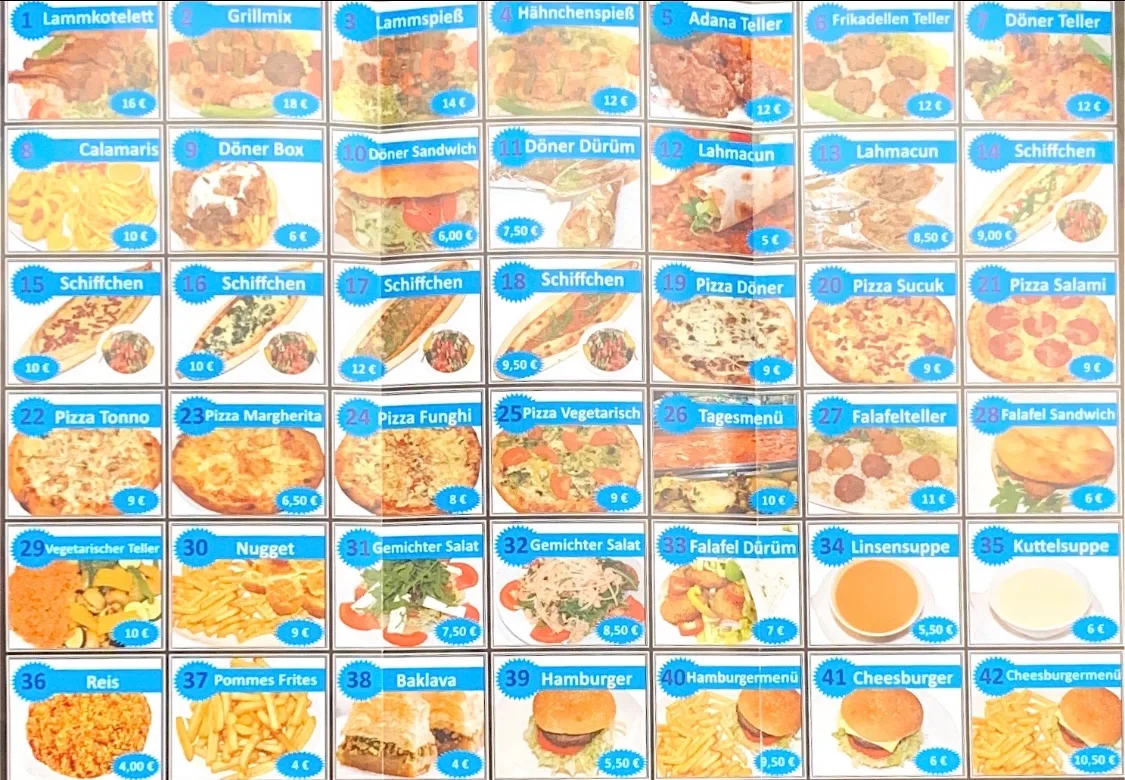 Speisekarte, Umut Kebab Haus