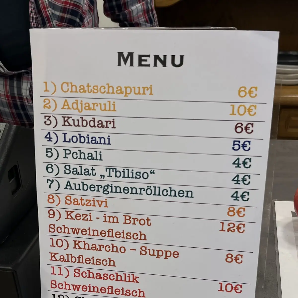 Speisekarte, Kartuli - Georgische Spezialitäten