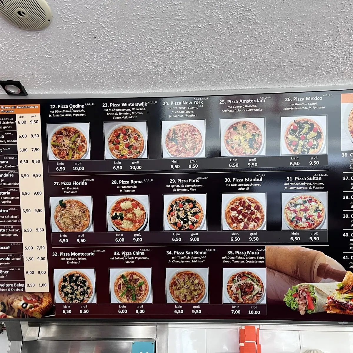 Speisekarte, Med Döner & Pizzeria