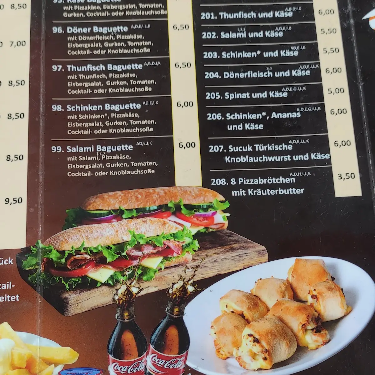 Speisekarte, Med Döner & Pizzeria