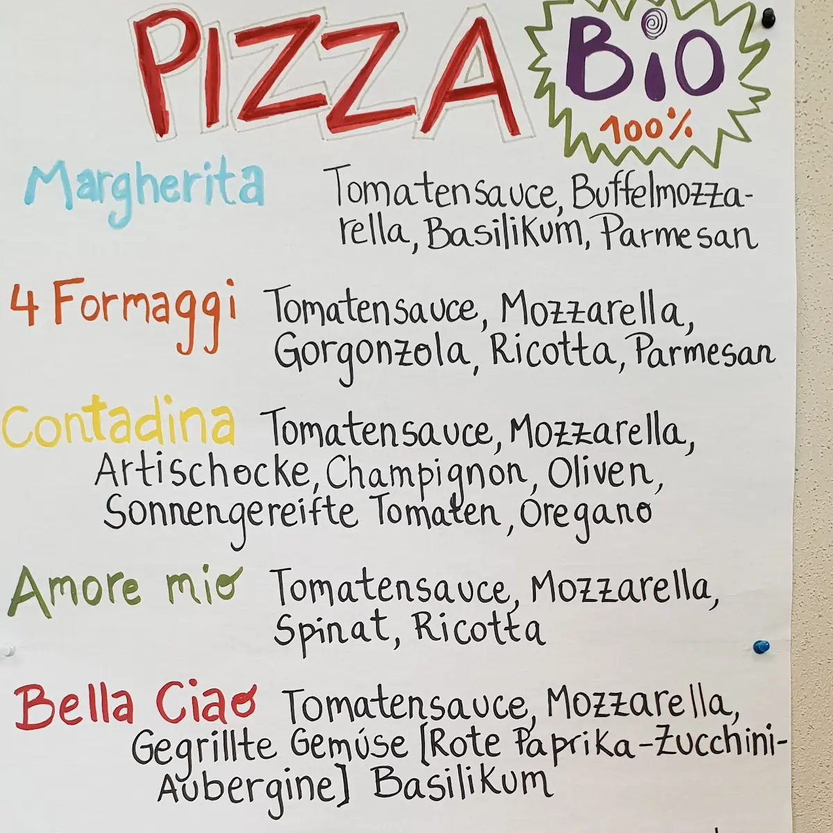 Speisekarte, Café Charme und Bio-Eis Manufaktur