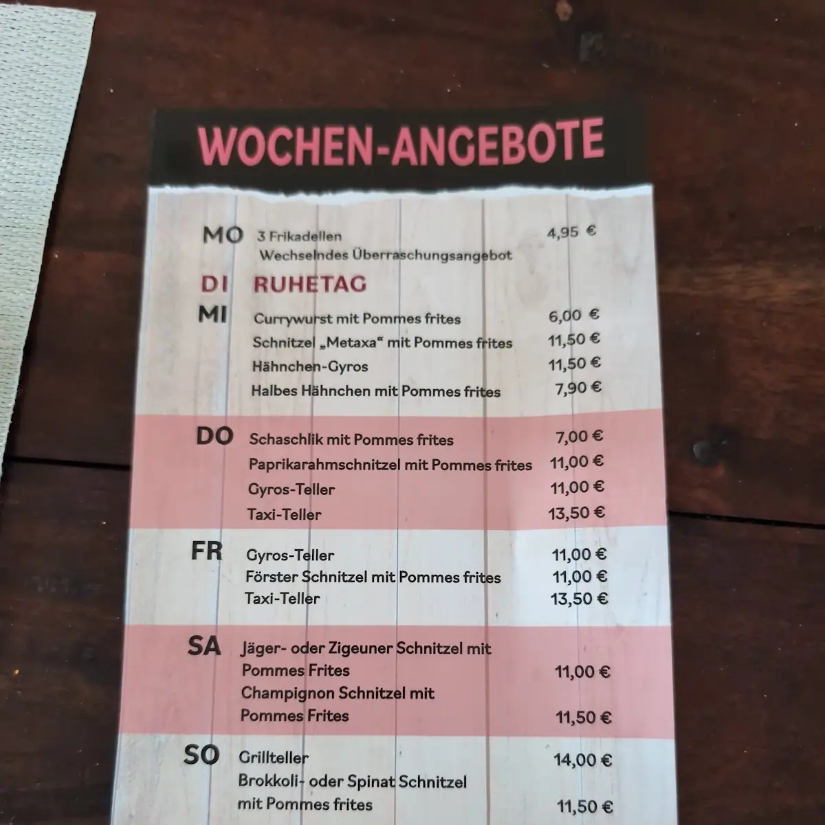 Speisekarte, Lecker Essen und Trinken