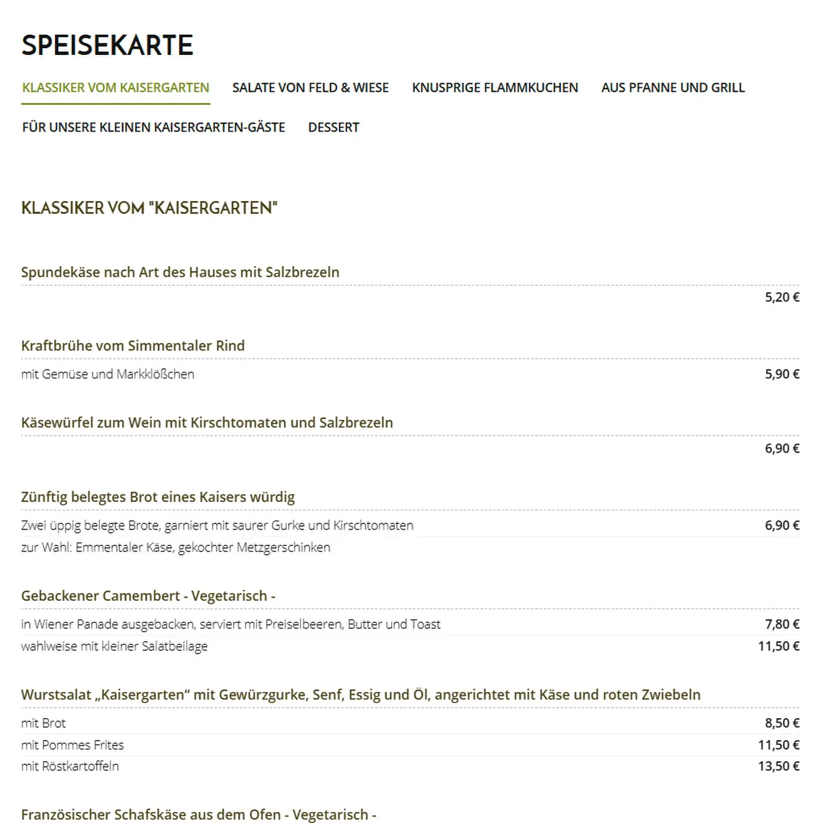 Speisekarte photo 2