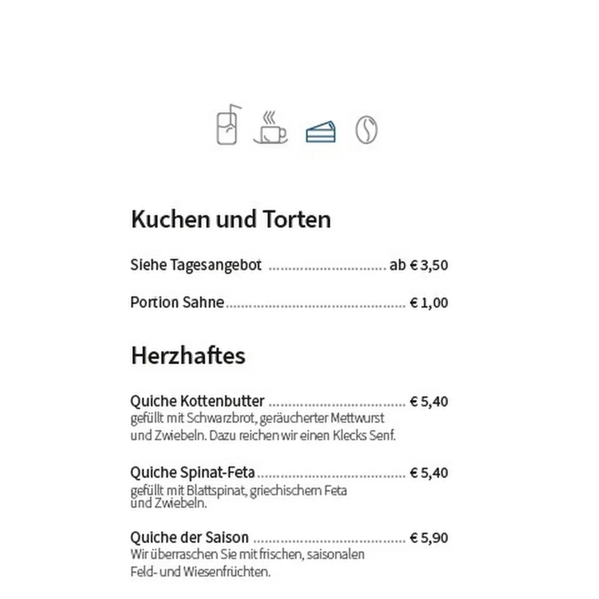 Speisekarte, achtsam - Kaffeewerk am Markt