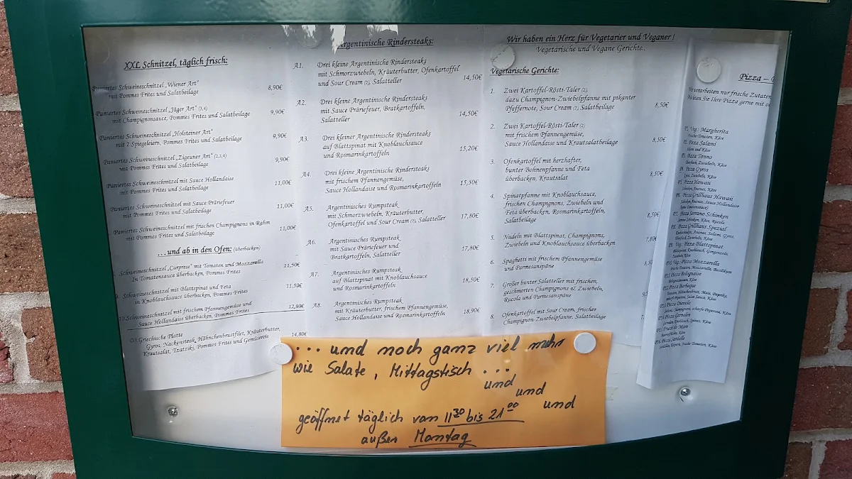 Speisekarte, Wietzer Grillhaus