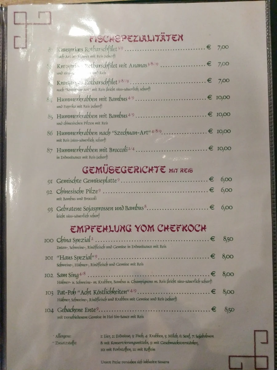 Speisekarte, China Bistro Lotus