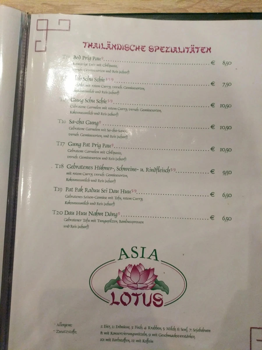 Speisekarte, China Bistro Lotus