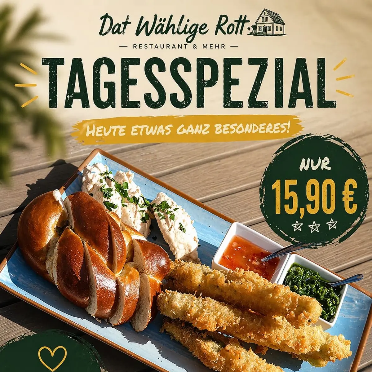 Speisekarte, Restaurant/Pub "Dat Wählige Rott"