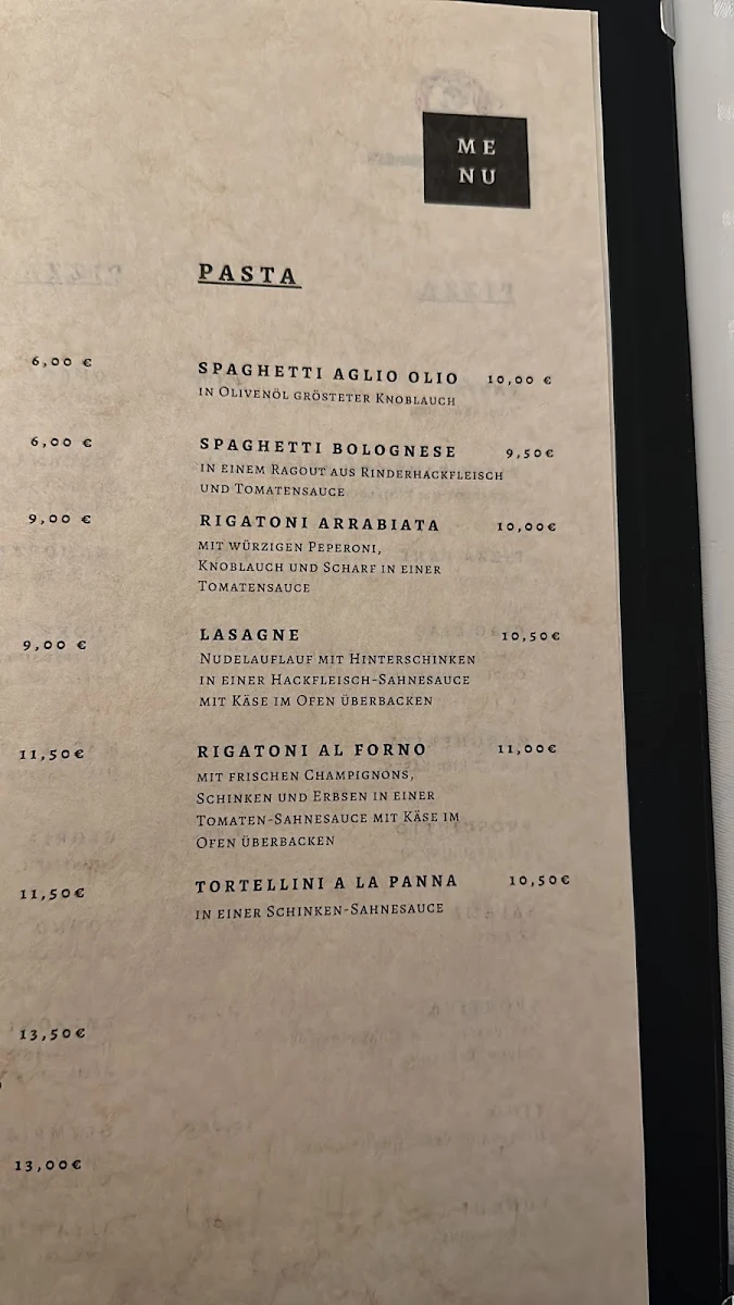 Speisekarte, Ristorante Da Nino