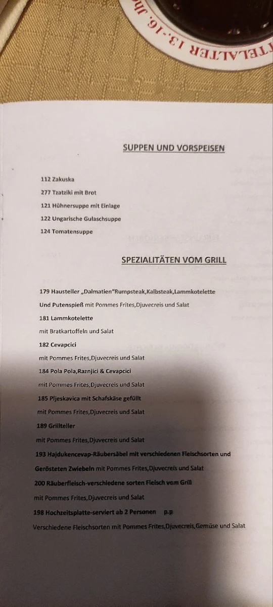 Speisekarte photo 1