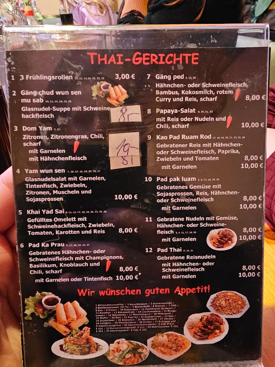 Speisekarte, Valentino