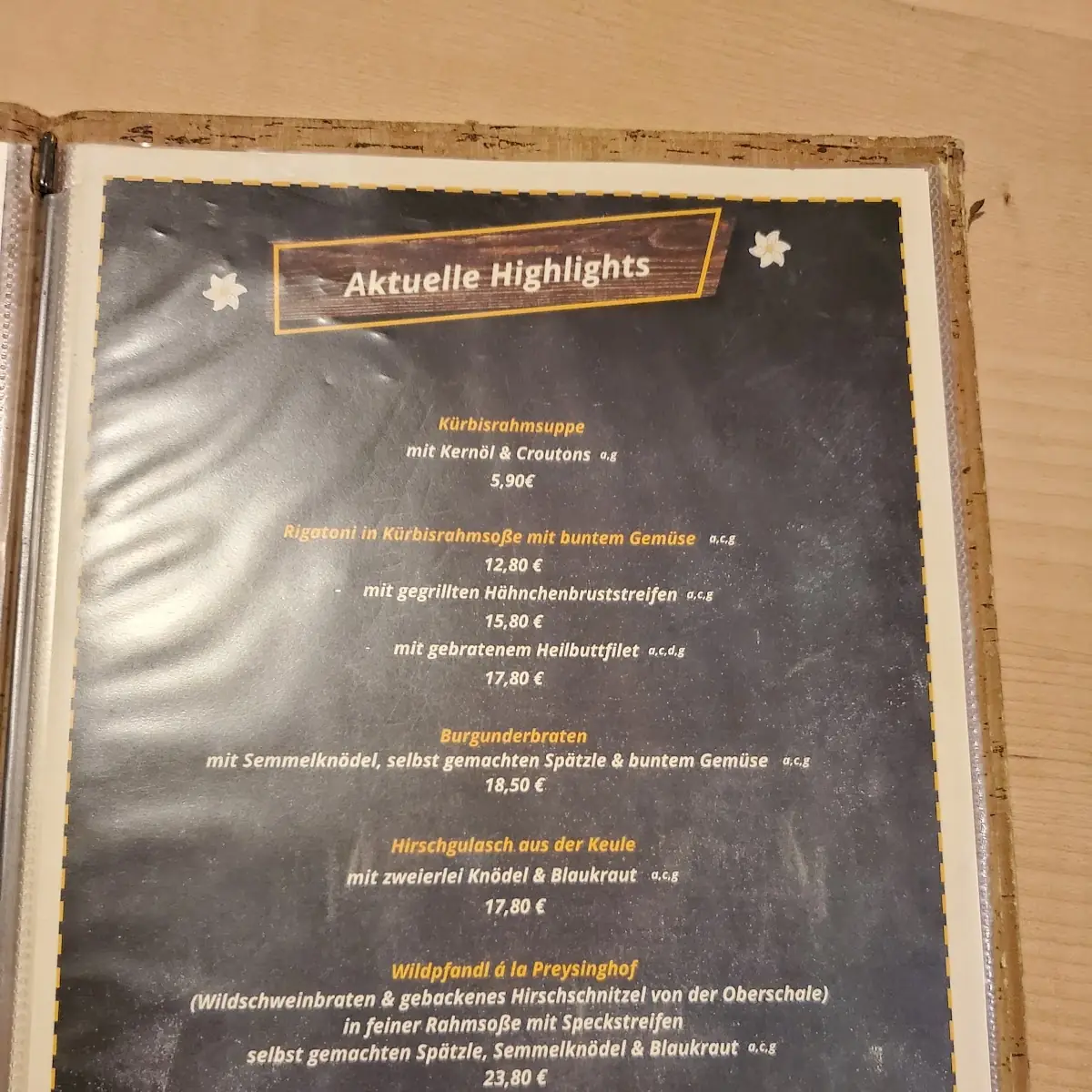 Speisekarte photo 1