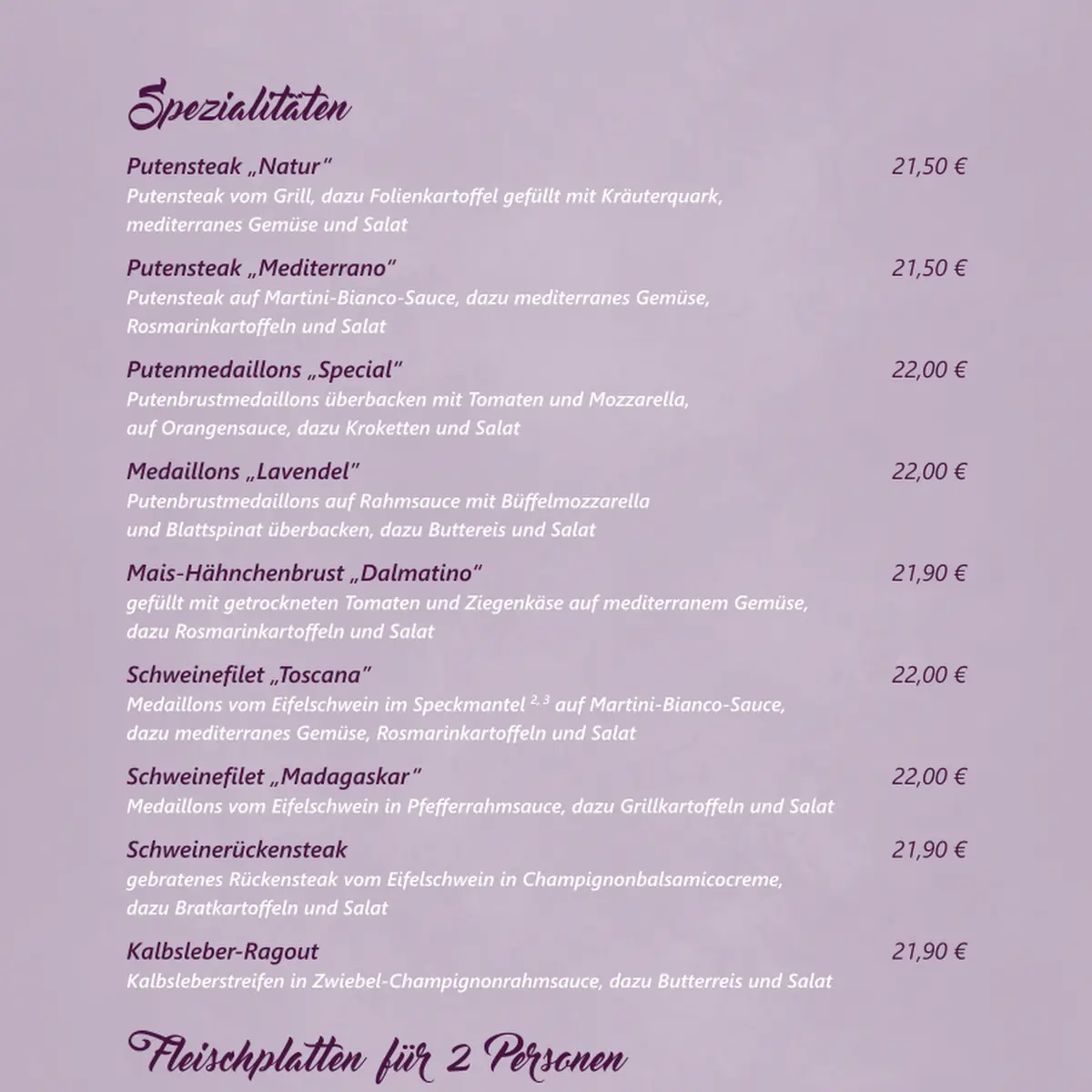 Speisekarte photo 1