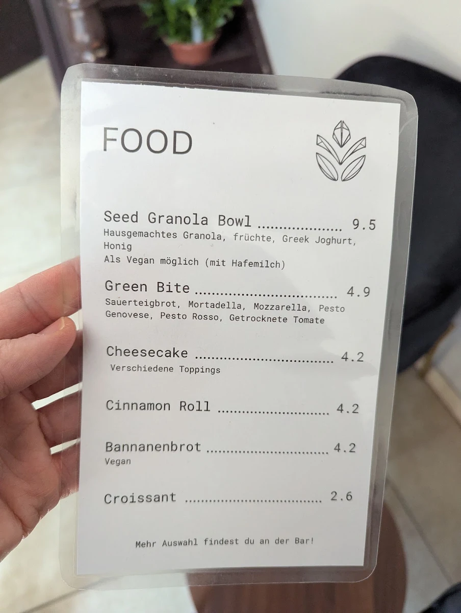 Speisekarte, Seed Café