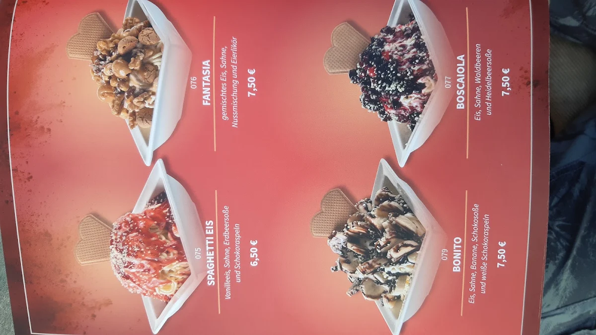 Speisekarte, Eiscafé riva ital.Eiscafé