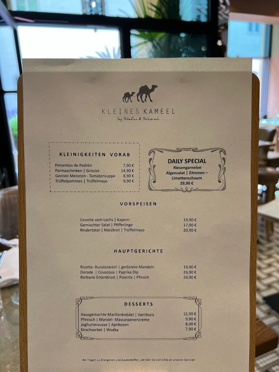 Speisekarte, Kleines Kameel by Shiyas