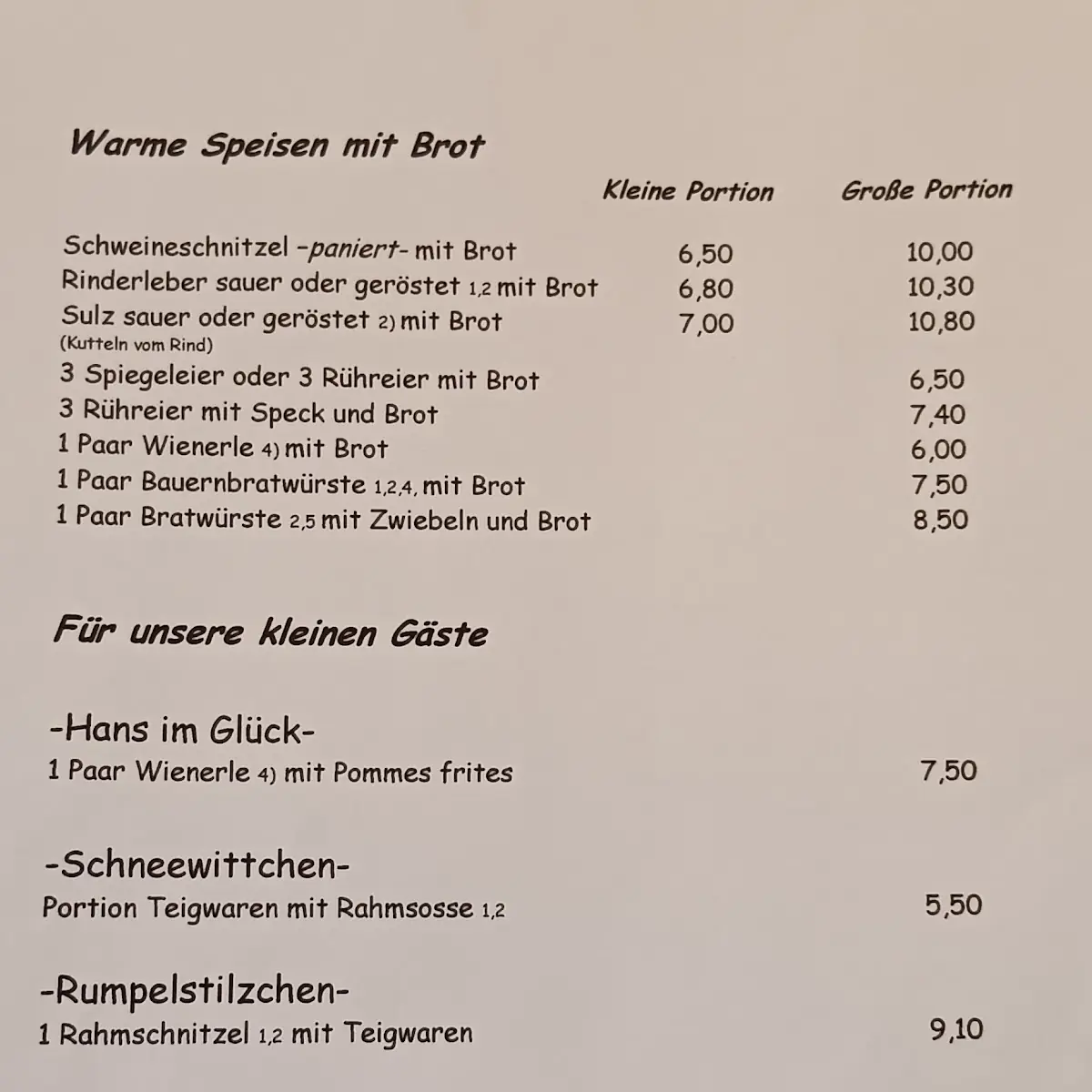 Speisekarte photo 2