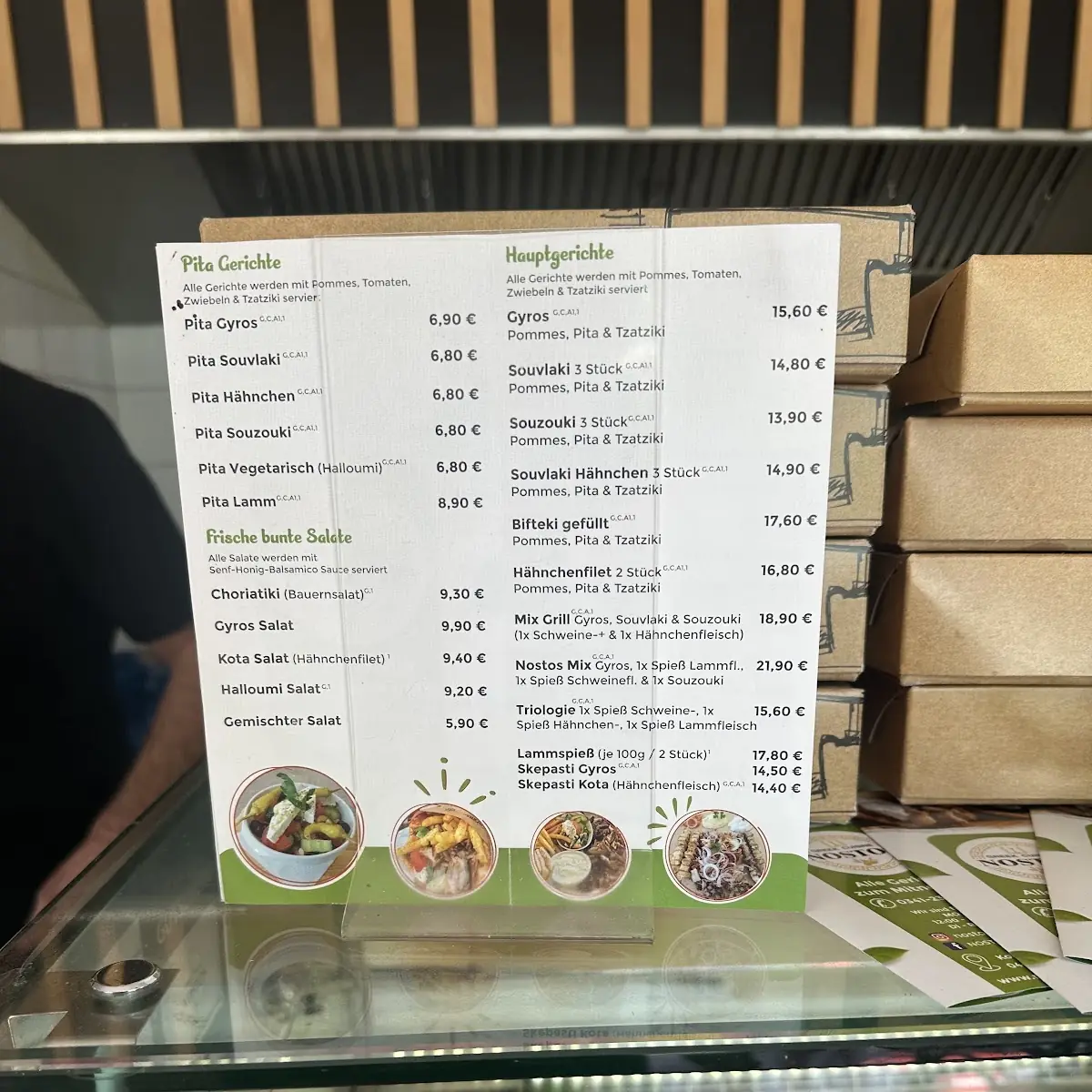 Speisekarte, Nostos Greek Cuisine