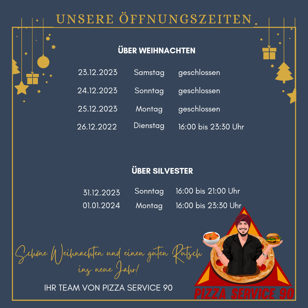 Speisekarte, Pizza Service 90