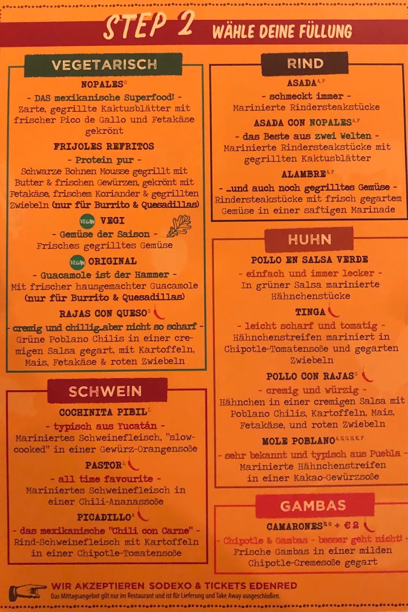 Speisekarte, Casita Mexicana