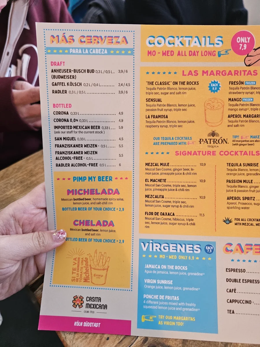 Speisekarte, Casita Mexicana
