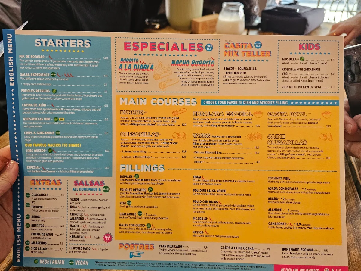 Speisekarte, Casita Mexicana