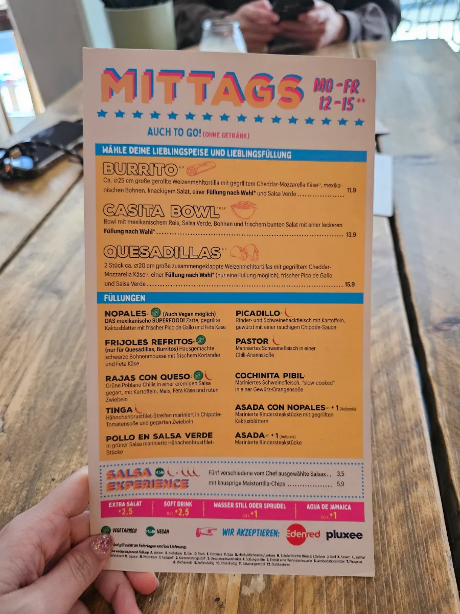 Speisekarte, Casita Mexicana
