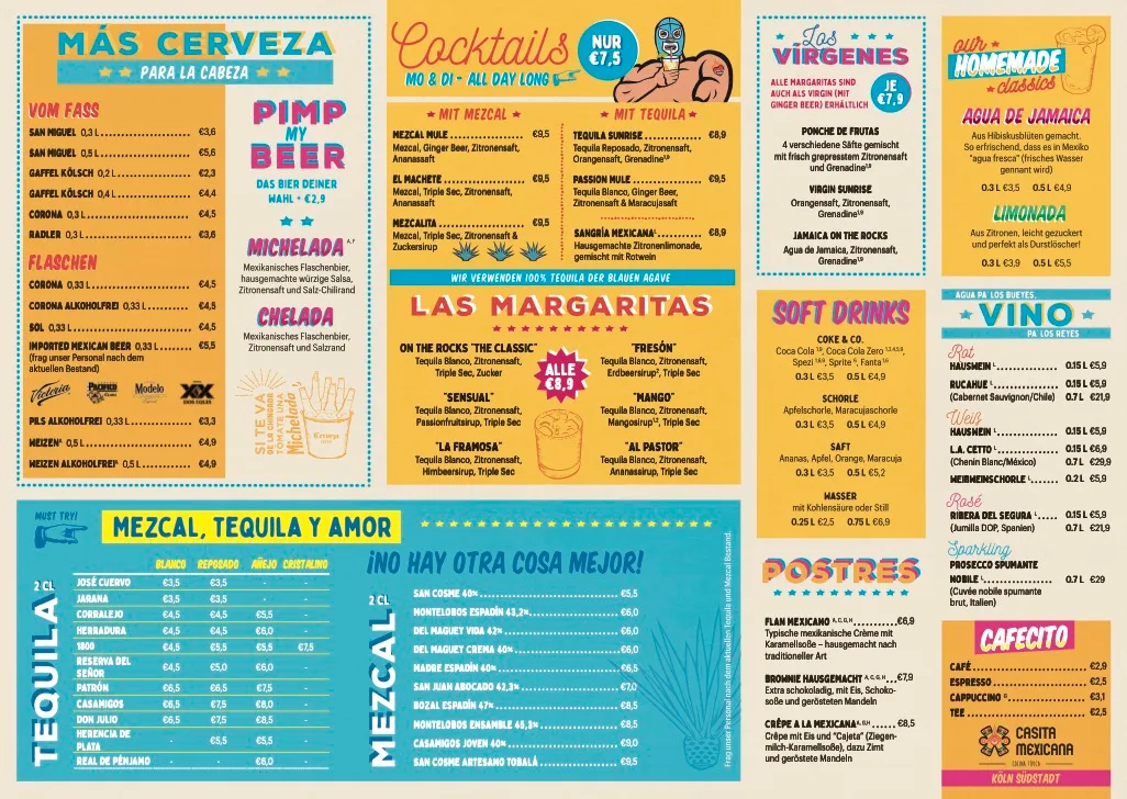 Speisekarte, Casita Mexicana