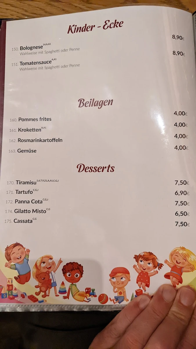 Speisekarte, La Ponte Restaurant