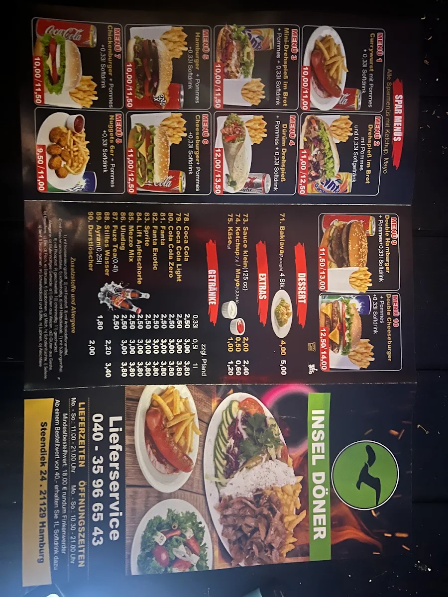 Speisekarte, Insel Döner