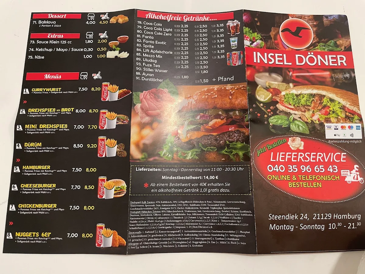 Speisekarte, Insel Döner