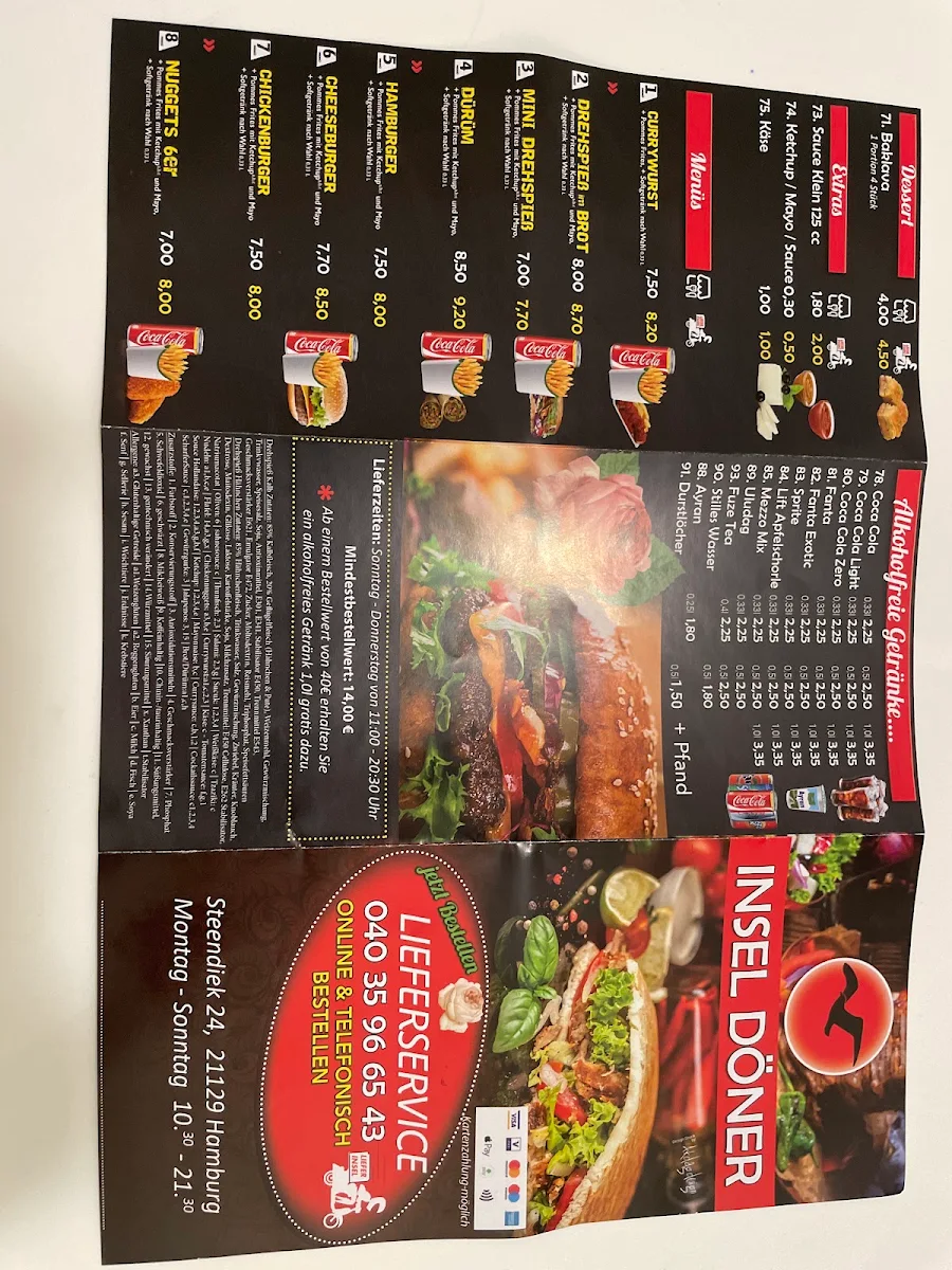 Speisekarte, Insel Döner