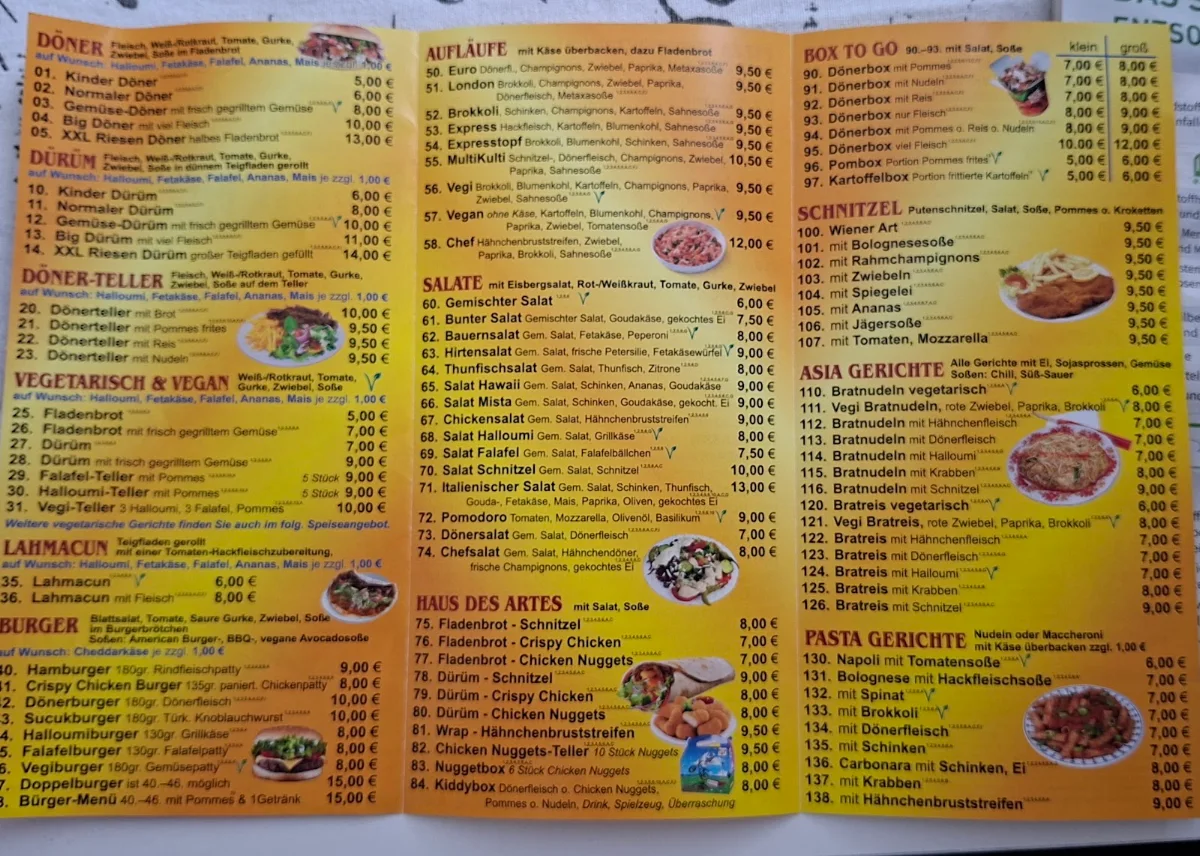 Speisekarte, Alaturka Bistro