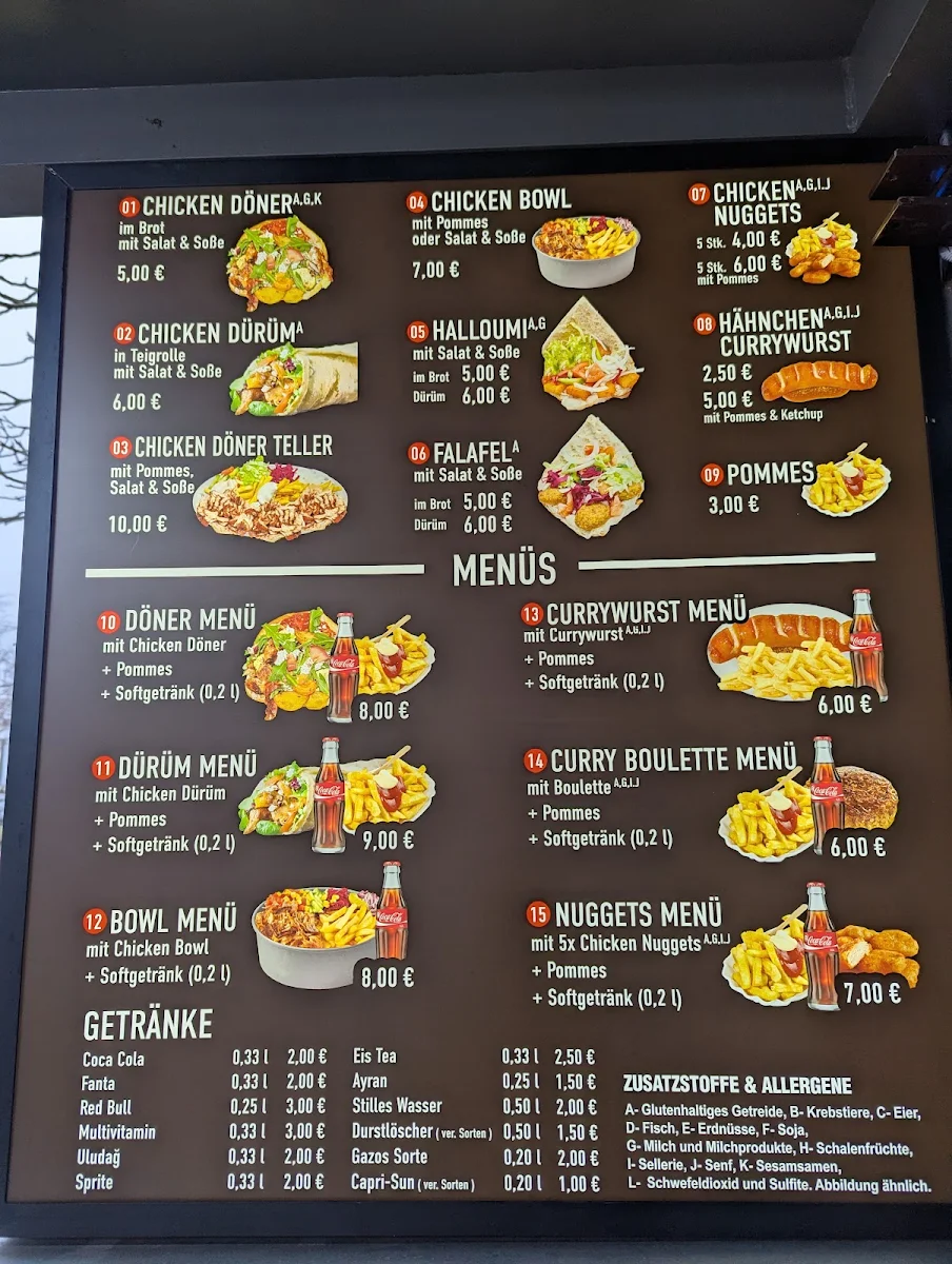 Speisekarte, Mira's Chicken Kebab