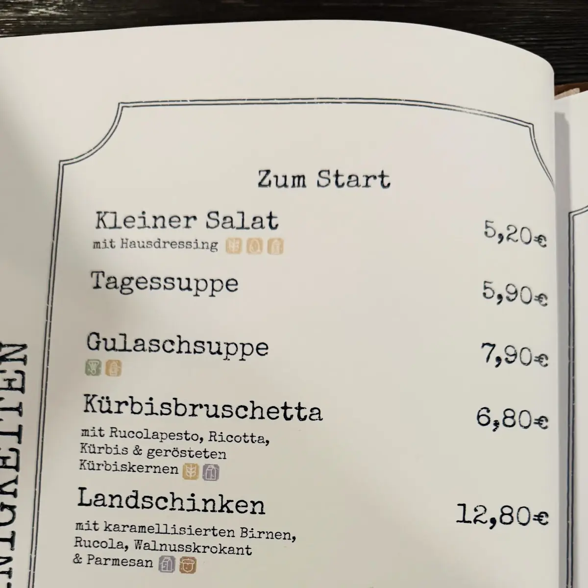 Speisekarte photo 2