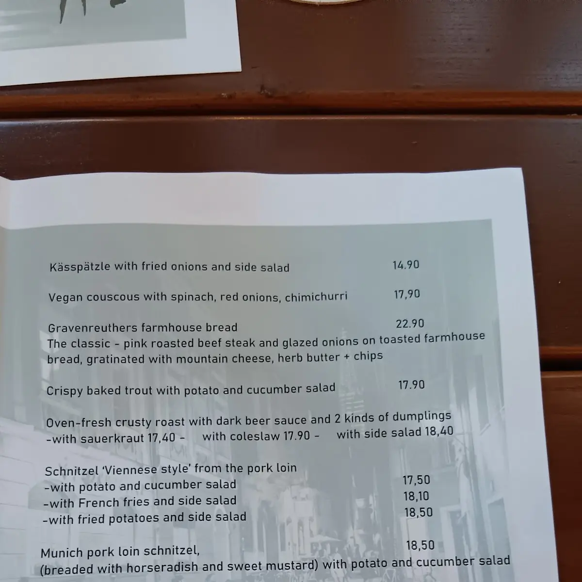 Speisekarte photo 2