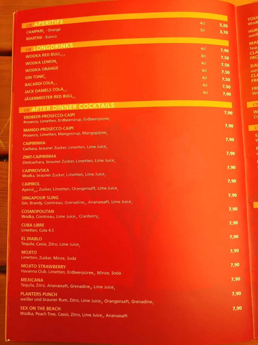Speisekarte, Restaurant El Diablo