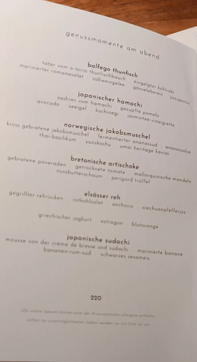 Speisekarte, restaurant sein **