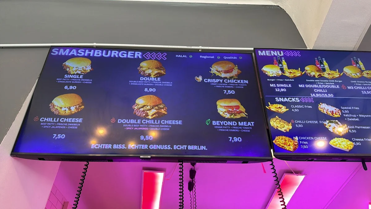 Speisekarte, Burgees Smashburger