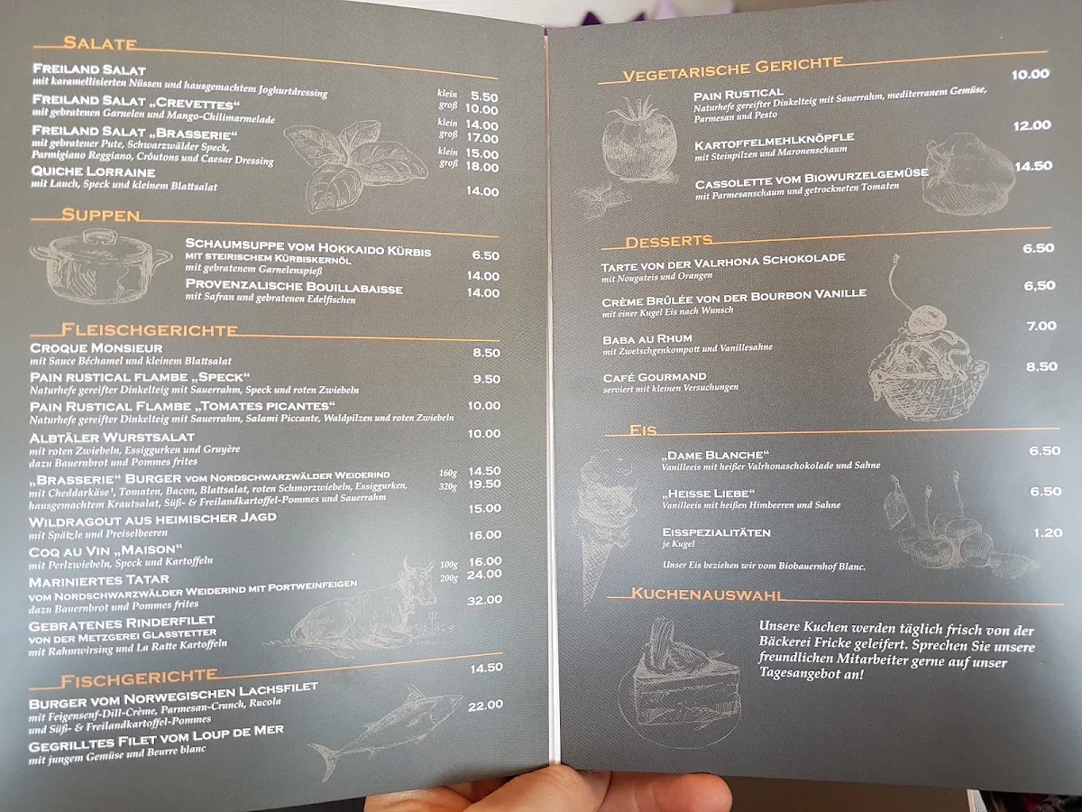 Speisekarte, Schwitzer’s Brasserie & Lounge