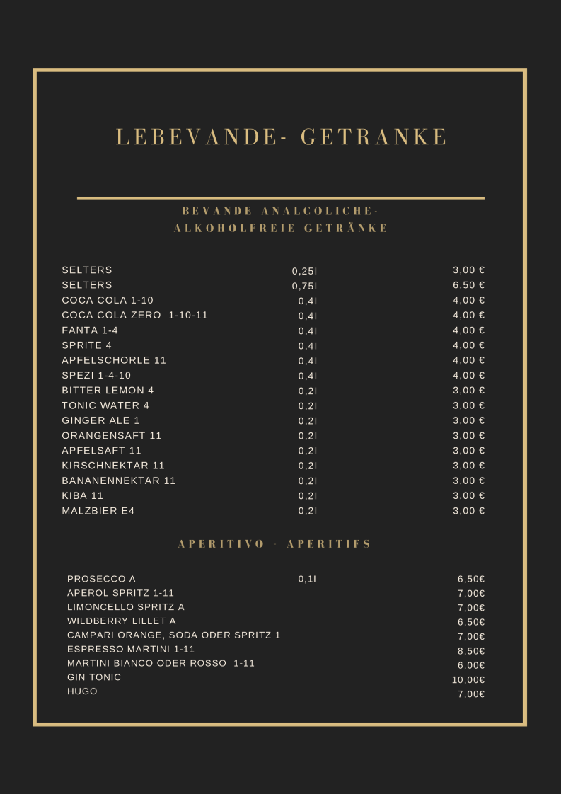 Speisekarte, RESTAURANT "Zum Adler" Limbach