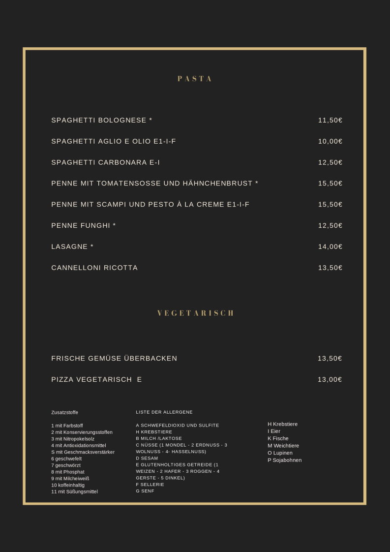 Speisekarte, RESTAURANT "Zum Adler" Limbach